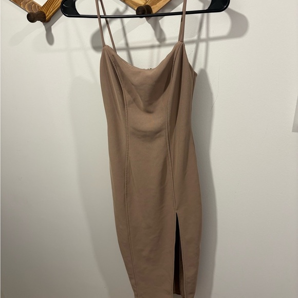 Naked Wardrobe Tan Spaghetti Strap Dress - Picture 1 of 7